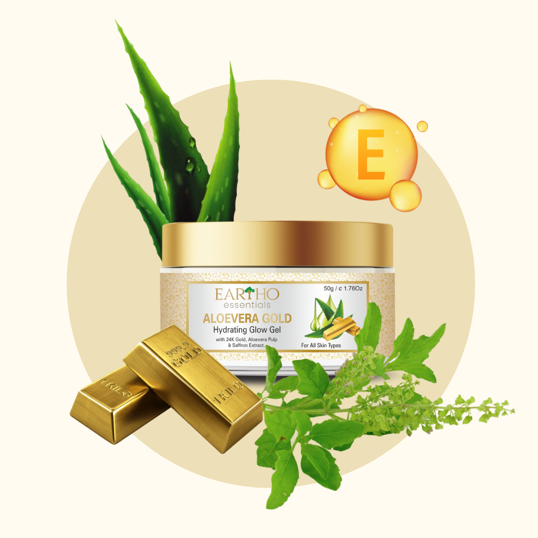 aloe vera plant yellow gel Ayurvedic 24K Gold Aloevera Face Hydrating Gel
